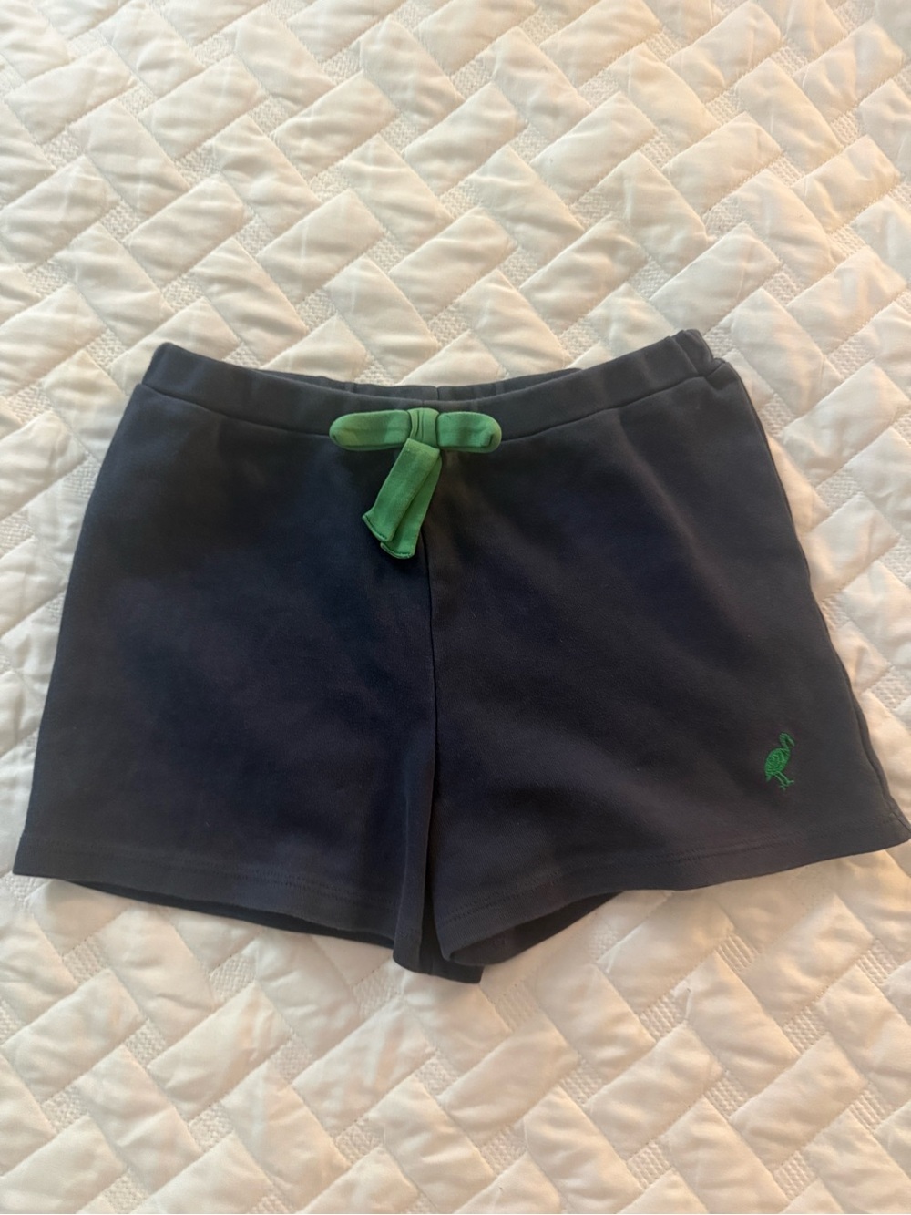 The Beaufort Bonnet Company Navy Girls' Shorts with Green Drawstring
